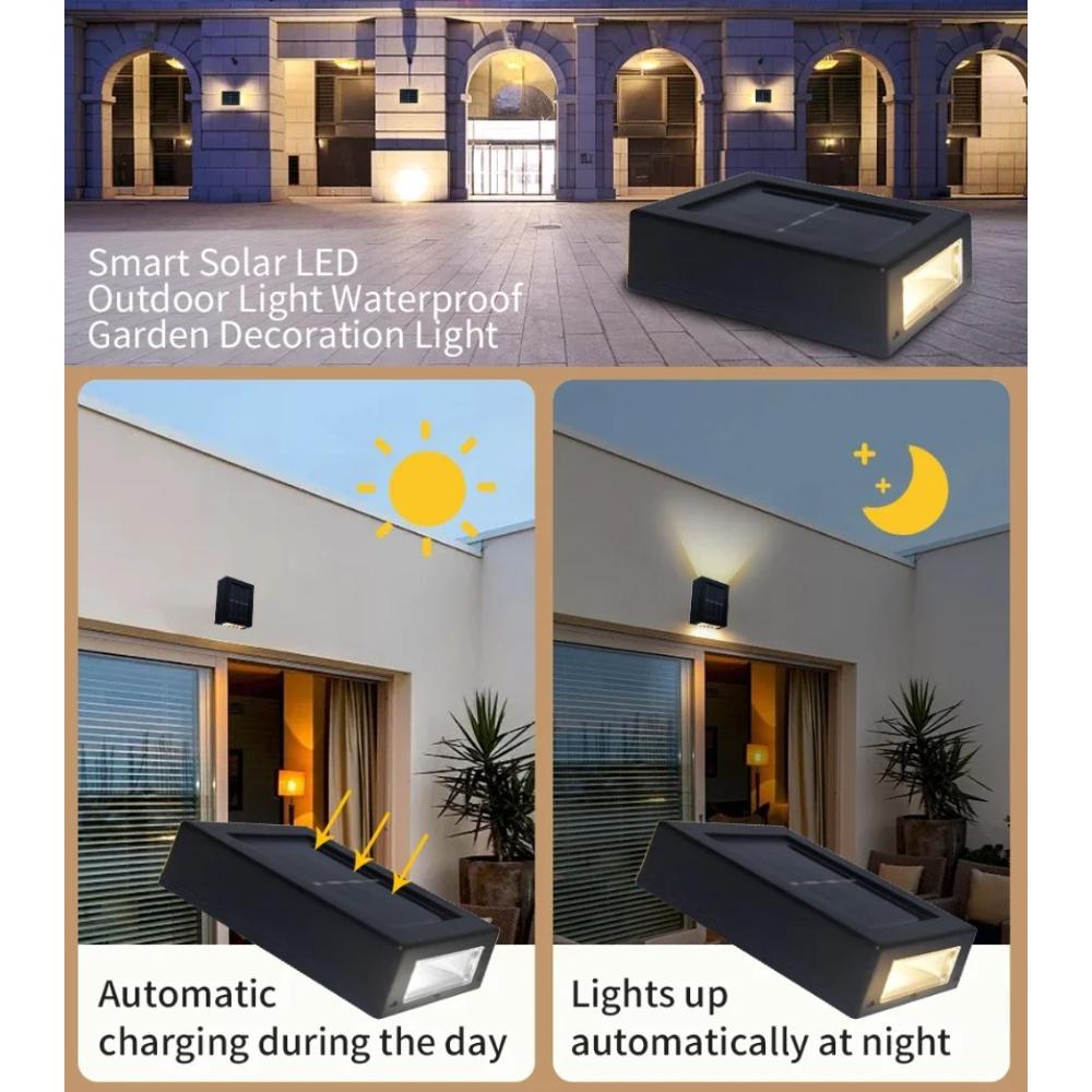 Outdoor Solar Wall Lamp Up and Down Wall Washer Light Waterproof Solar Lights For Garden Street Landscape Balcony Yard Decor