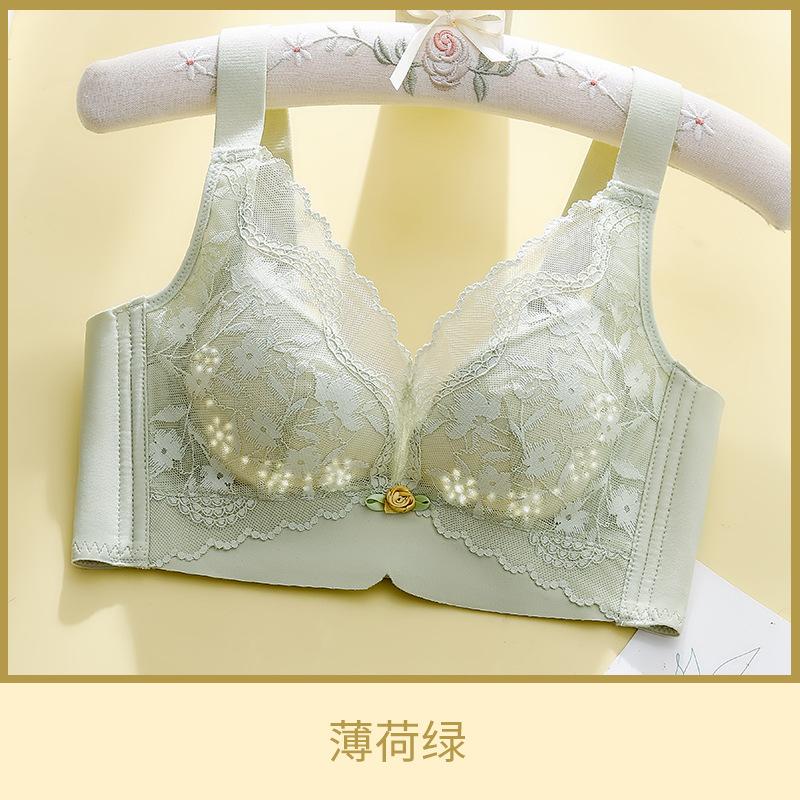 Large breasts, small holes, cup, light underwear, women's upper support, large size adjustment type, double breasts, anti-sagging, no steel ring bra