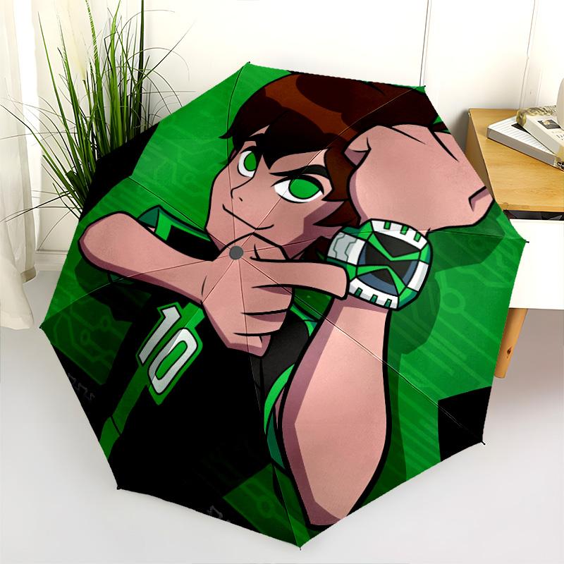 Ben 10  pattern, automatic folding umbrella, portable and foldable design, 8 ribs, a Christmas or birthday gift.