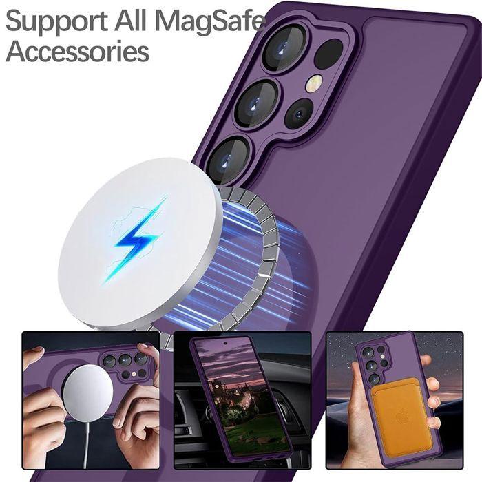 Coque Hybride - BOOLING - pour Samsung Galaxy S26 Ultra - Cercle Magnétique Vitre Caméra - Violet