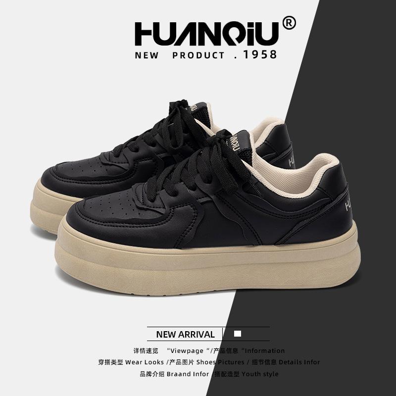 Globale Damen Schuhe Plateau Erhöhung schwarze Brettschuhe Damen 2025 neue virale Trends lässige Sportschuhe ZHQ3157