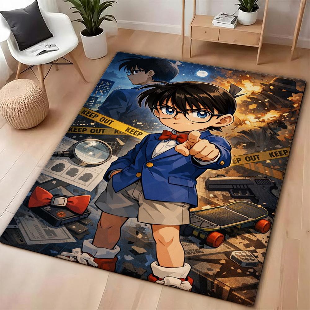 Detective Conan Anime Adventure Patterned Rug Absorbent Nonslip Carpet For Study Reading Area Home Party Decor Christmas Gift