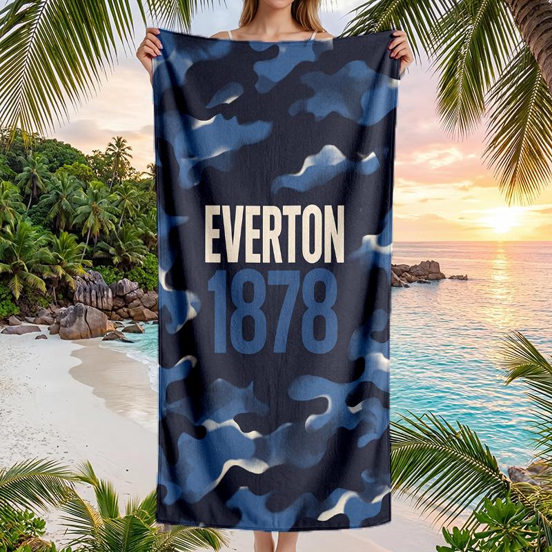 Everton Football Beach Towel Soft Microfiber Summer Towel Quick Dry Absorbent Towel for Beach Swimming Pool Travel