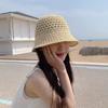 Straw Dome Weave Bucket Hat Hollow Out Breathable Sun Hats Female Beach Cap Foldable Outdoor Japanese Lesure Fishierman Caps