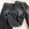 Lady Retro Black Gray High Waist Jeans Pant Women Fashion Straight Leg Denim Trousers Girls Loose Fit Thin Casual Pants