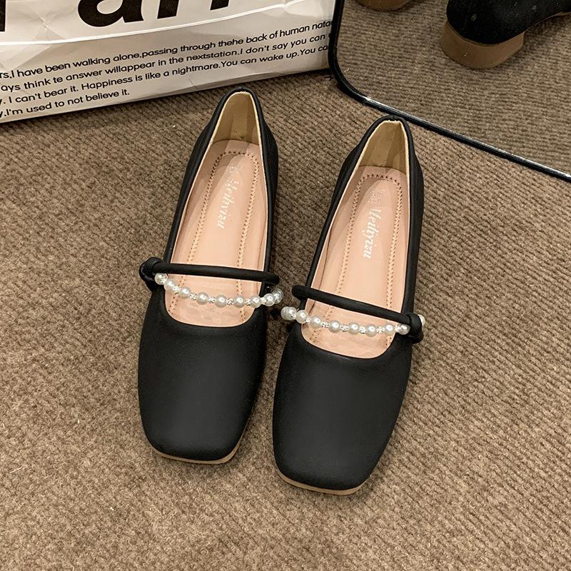 Mary Jane with Skirt Small Leather Single Shoes Women's 2025 Spring and Autumn New Gentle Flat Shoes