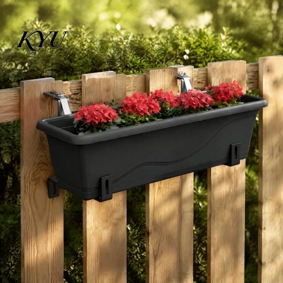 Support Métallique Robuste pour Jardinière 4 Pièces Supports de Boîte Réglables, Supports de Fleurs en Acier Inoxydable, Supports de Plantes pour Balcon sans Perçage pour