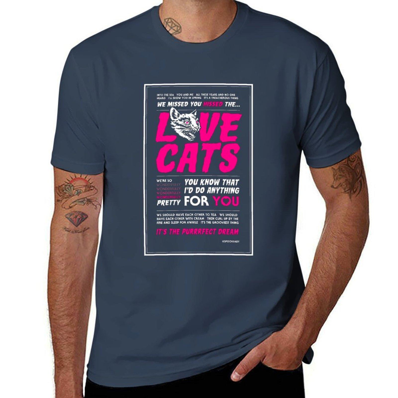 Love Cats Tshirt Basic Short Sleeve Tshirt For Unisex S