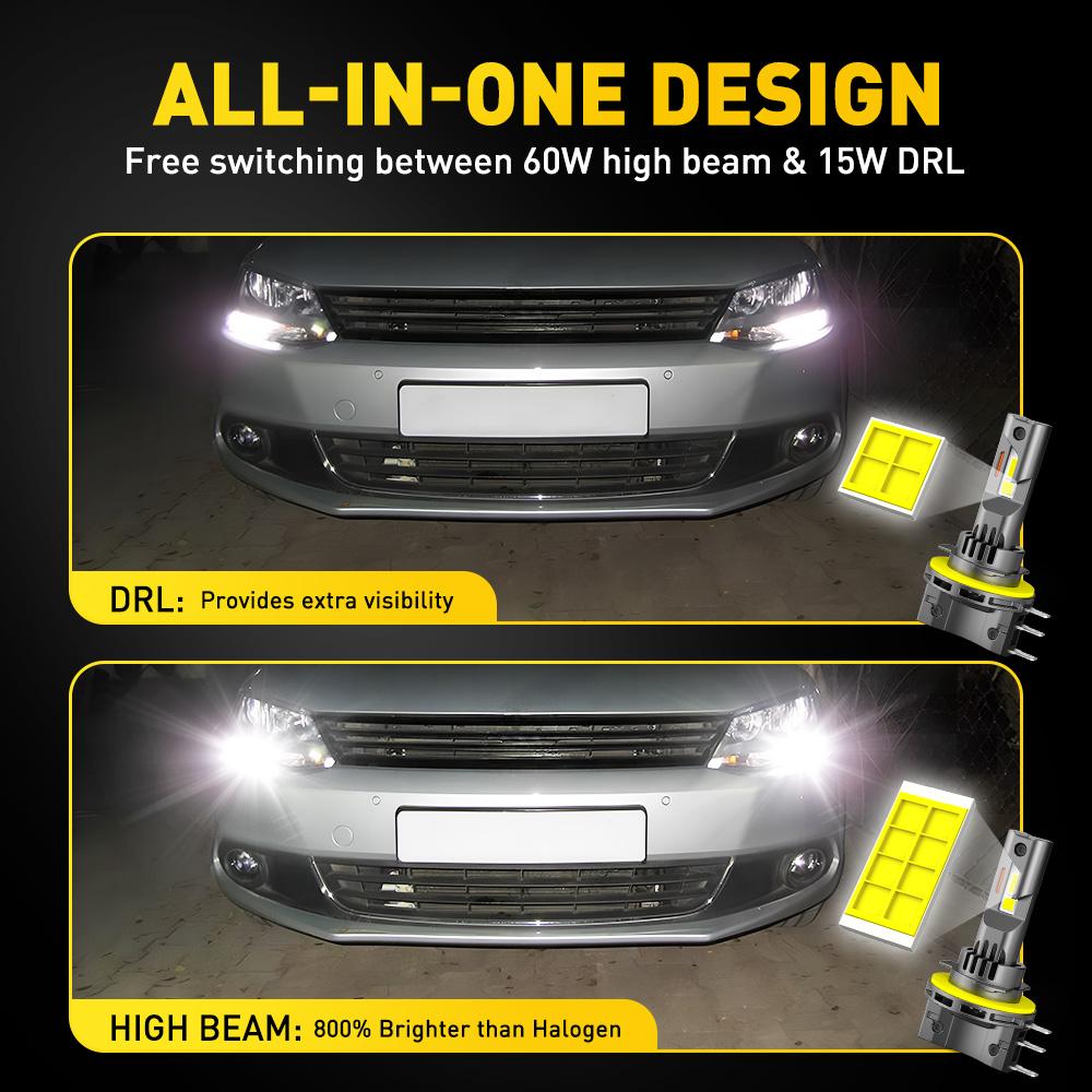 AUXITO 30000LM H15 LED-Scheinwerferlampen Canbus für Volkswagen VW Golf 7 6 MK3 H15 LED Fernlicht Abblendlicht Tagfahrlicht für BMW Me