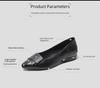 Women's Soft Leather Pointed-Toe Flats with Thick Heel, Versatile for Spring & Autumn
