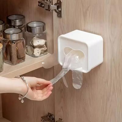 1/2 Stück Wandmontierte Einweg-Handschuh-Aufbewahrungsbox Quadratischer Müllbeutel-Aufbewahrungsbehälter für Frischhaltefolie, Masken, Küchenorganizer
