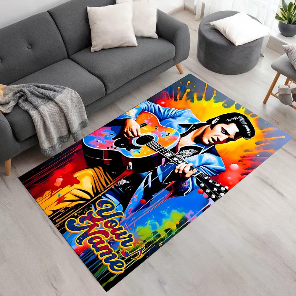 Elvis Presley Customize Your Name Floor Rug Office Rug Perfect for Decorate Room Outdoor Living Rooms Dining Room Antislip Carpet Office Home Decor