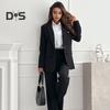 Women Suit Coat Lapel Long Sleeve Flap Pockets Suit Jacket Solid Color Single Button Office Lady Outwear