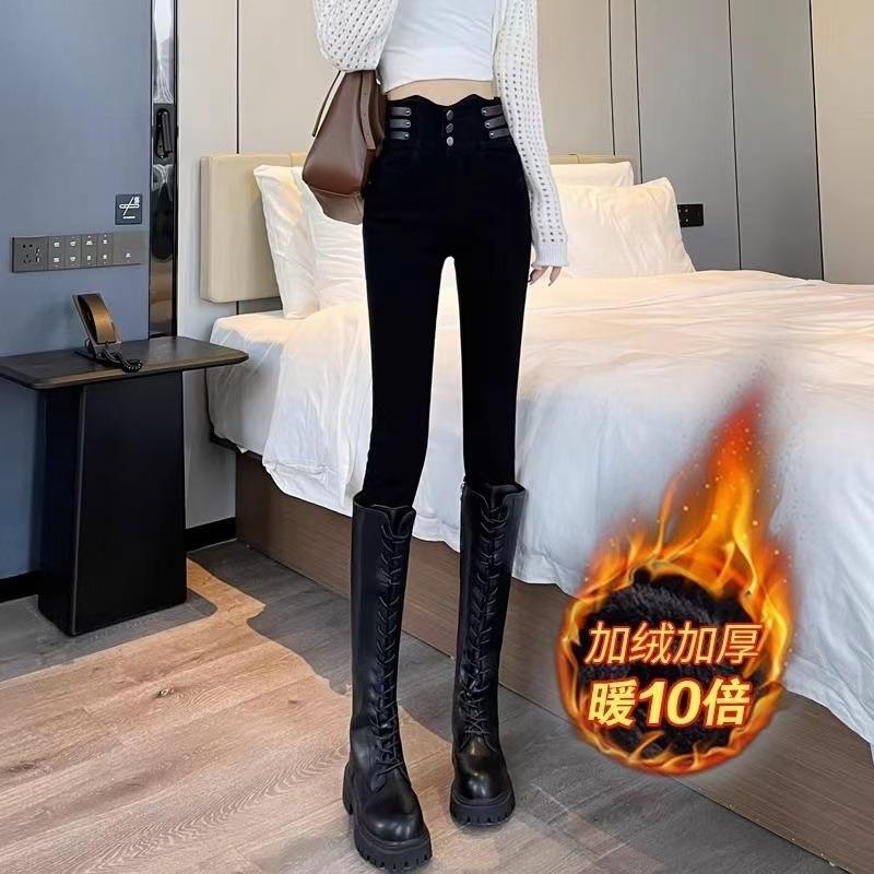 

Slim-fitting Three-breasted Pencil Pants 4XL чорний