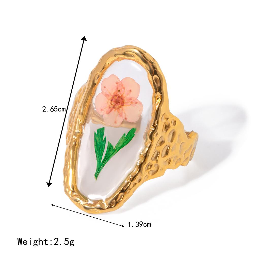 Yori Arrivals Eternal Flower Fashion Classic Open Ring 18K PVD Plated Clothing Accessories Waterproof Fashion Jewelry Gift