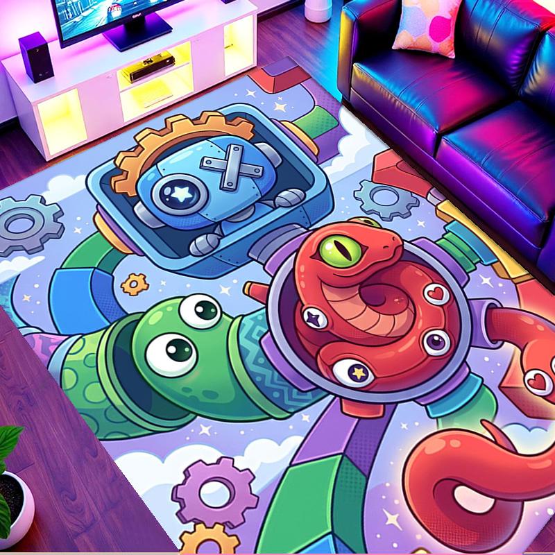Game Rainbow Friends Print Rug, Washable Floor Carpet, For Entryway Dorm Laundry Room Office Study, Home Decor Birthday Christmas Gift