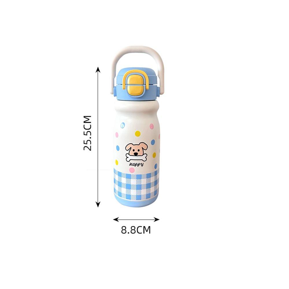 500ml Insulated Cup Double Drink with Handle Cartoon Straw Cups Heat and Cold Insulation Large Capacity Water Bottle Accessories