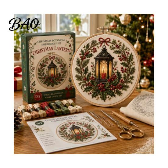 Cross Stitch Kit with Preprinted Patterns Christmas Embroidery for Beginners, Pre-Printed Pattern Full Set Anniversary And Birthday Gift Ideas
