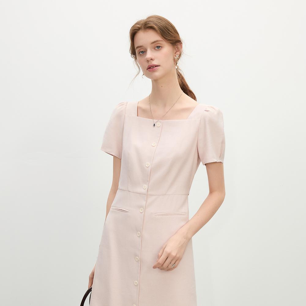 Wednesday Delight Wd_Temperament Button Dress_2Color