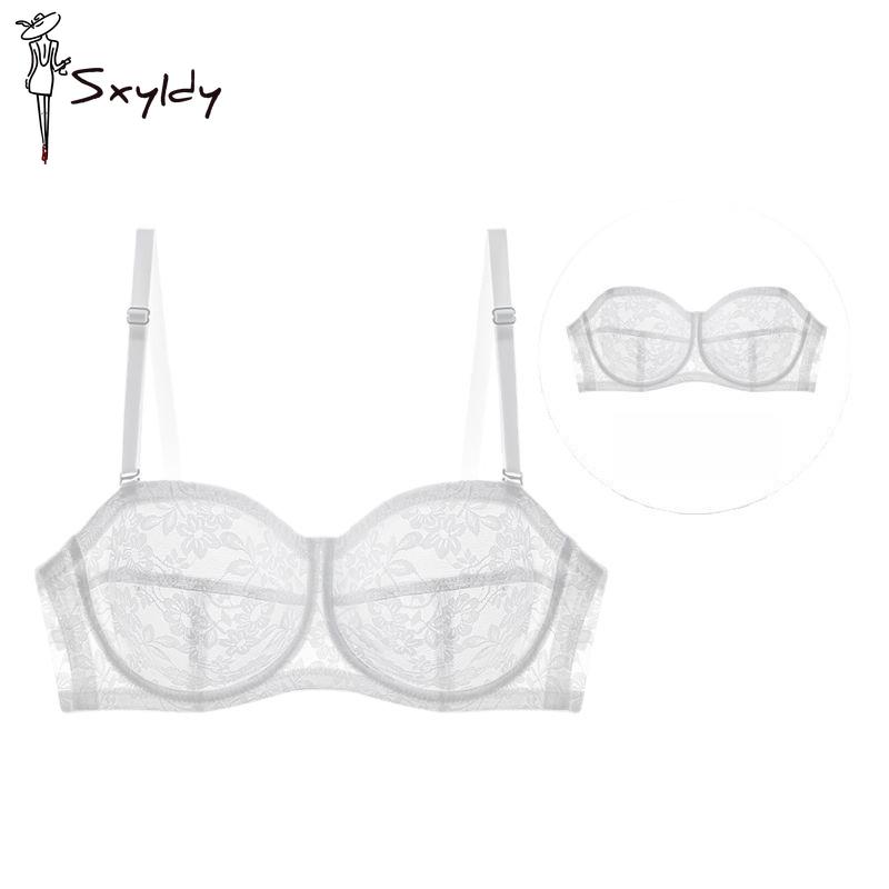 Reggiseno senza spalline ultrasottile da donna sexy con ferretto push-up
