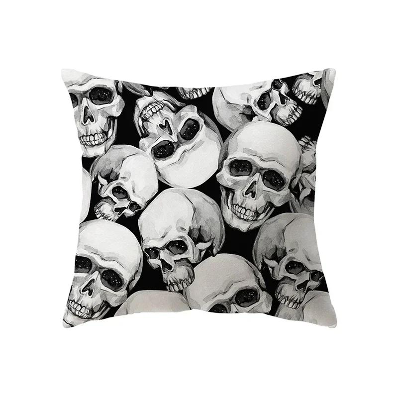 

Skull Throw Pillow Cover Halloween Theme Series Throw Pillow Cover Sofa Chair Bed Cushion Cover Home Decor 16x16Inch