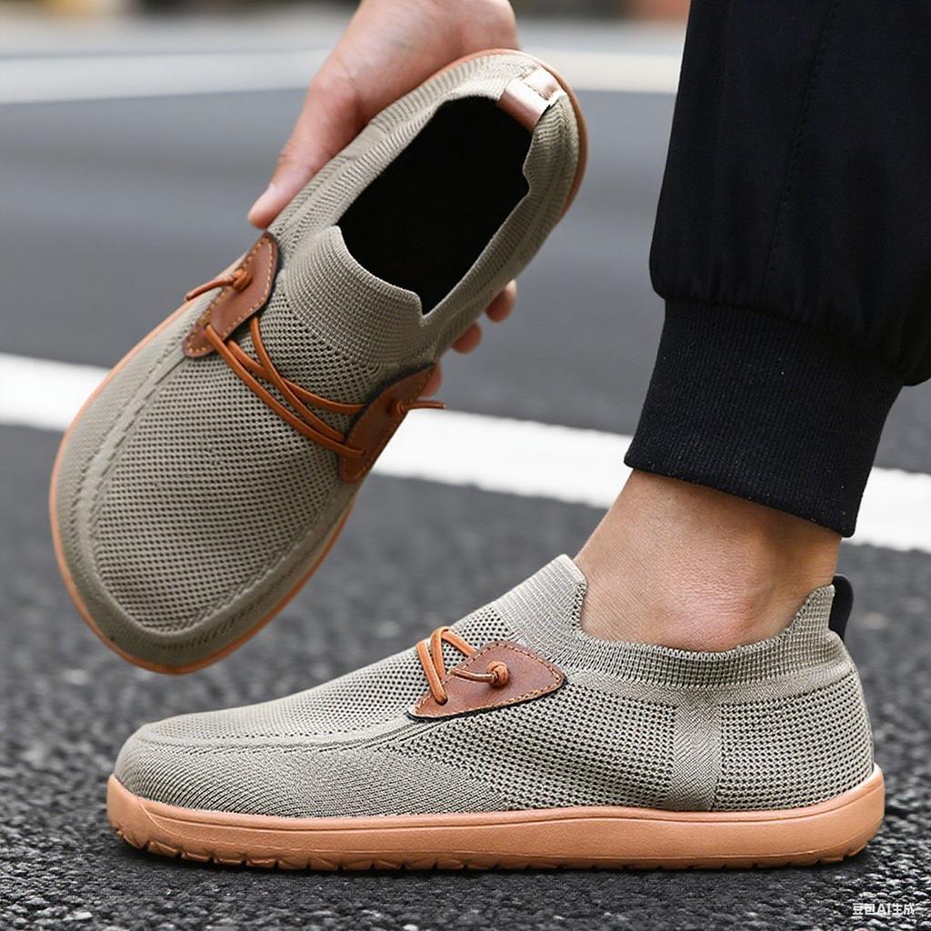 Foreign Trade Men's Shoes Breathable Wide Head Large Size Walking Shoes Wide Palm Casual Versatile Sports Mesh Barefoot Wide Foot Shoes