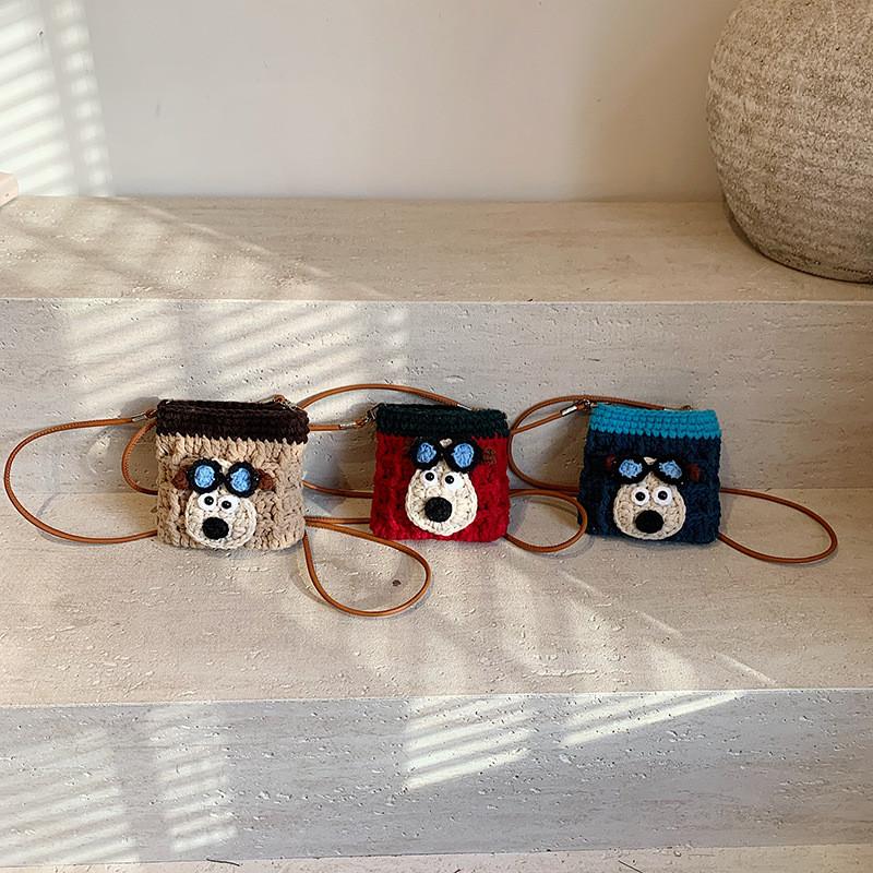 Adorable Dog Cartoon Patterned Unisex Crossbody Bag For Kids Breathable Stylish Design