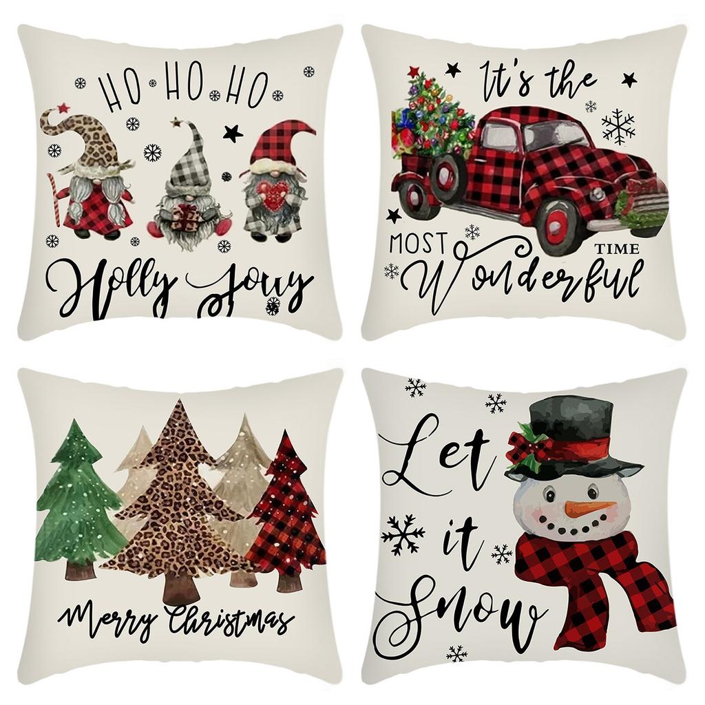 Popular Christmas Pillowcases for Holidays Santa Claus Linen Home Decoration Pillowcases