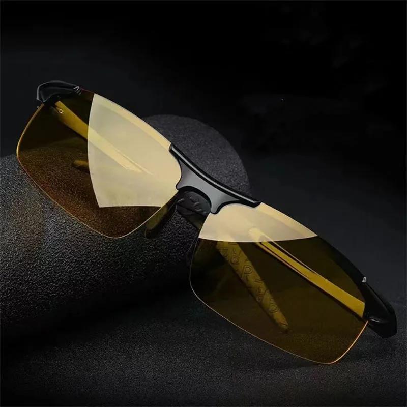 New Men Polarized Sunglasses Men's Pochromism Square Sun Glasses Outdoor Fishing Night Driving Eyewear UV400