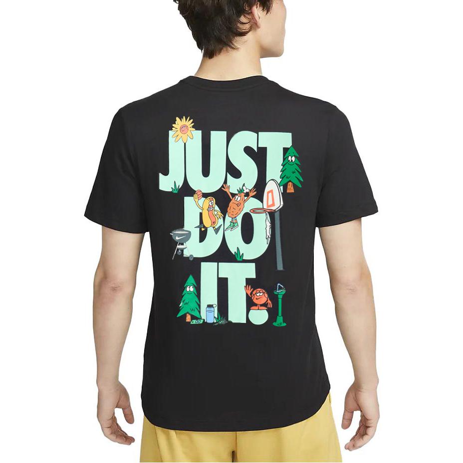 Nike Dri-FIT Cartoon Print Crew-Neck Short Sleeve T-Shirt Men Tops Black FD0064-010