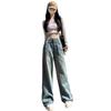 Damen Retro Wide Leg High Waist Jeans, Frühling/Herbst 2024 - Bodenlang Gerader Schnitt mit Schlankmacheffekt