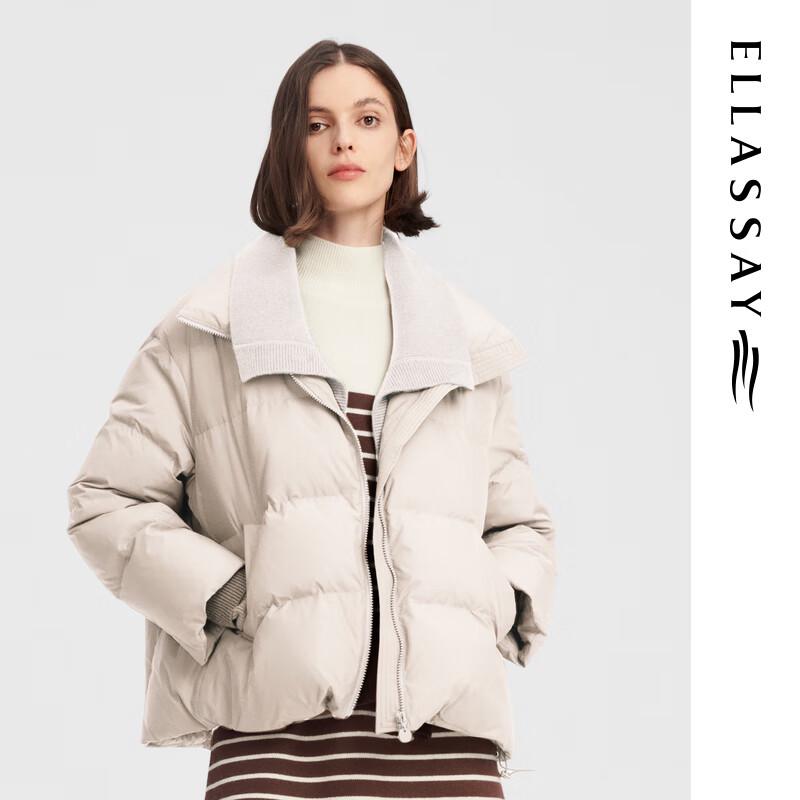 

ELLASSAY Women s Knit Collar Goose Down Jacket M