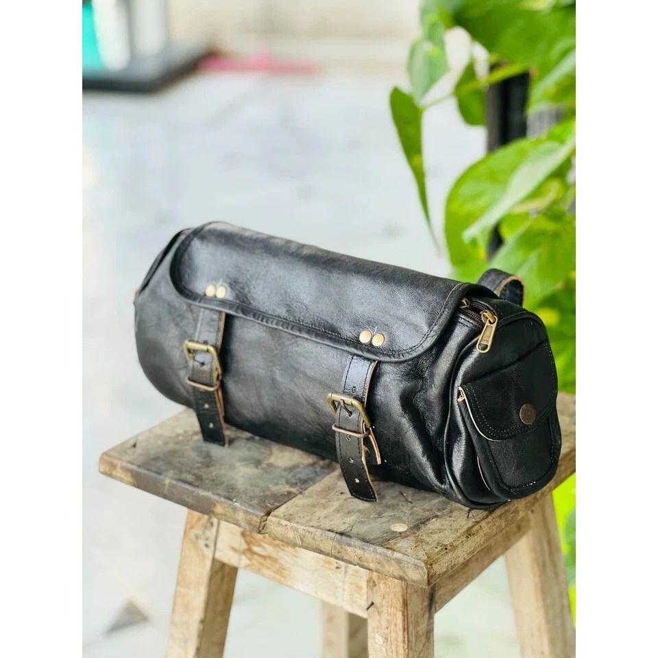 Real Toxic Leather Tool Bag Motorcycle Saddle Vintage Genuine