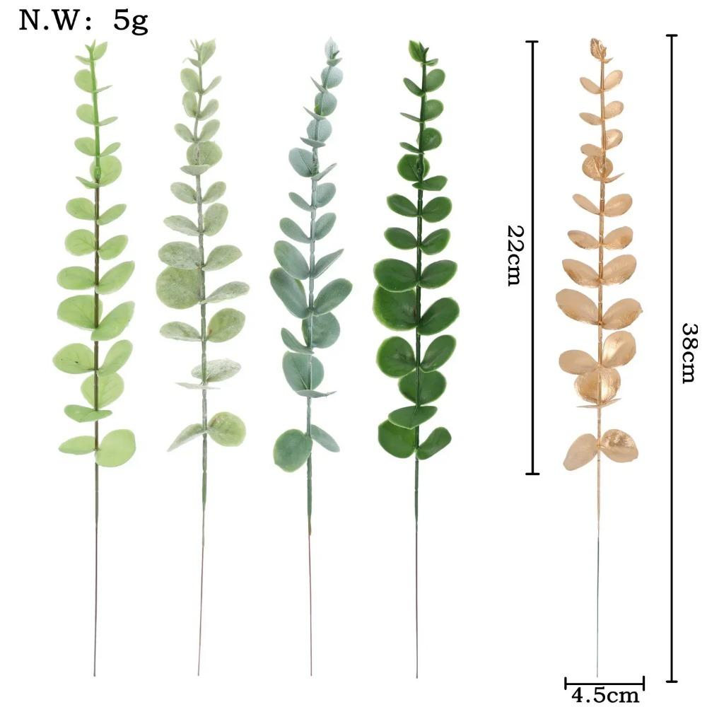 5/10/20pcs Artificial Eucalyptus Branch Golden Leaves Plants for Home Wedding Decoration Winter Christmas Arrangement Bouquet