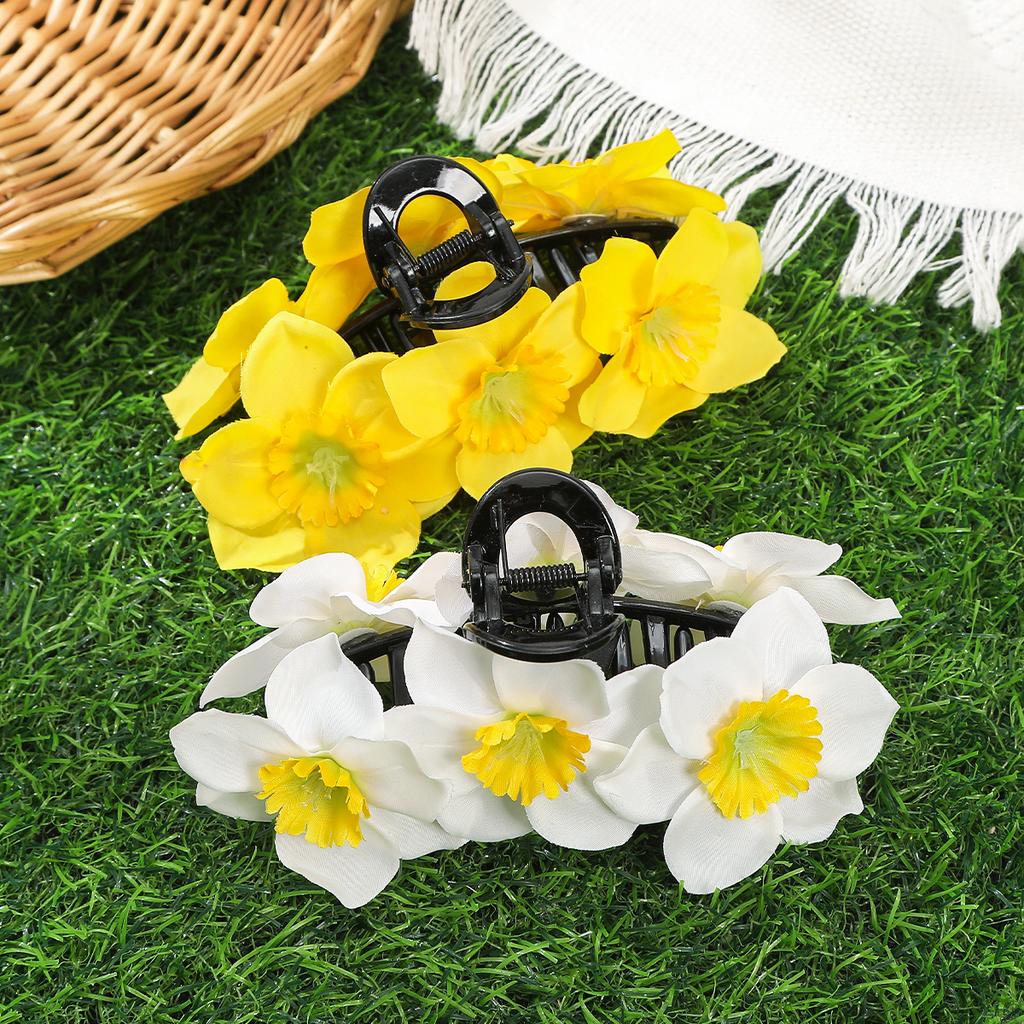 AWAYTR Koreanische Künstliche Blume Haarspange Floral Große Haarspange Elegant Party Krallenspange Haarnadel Mädchen Frauen Haarschmuck