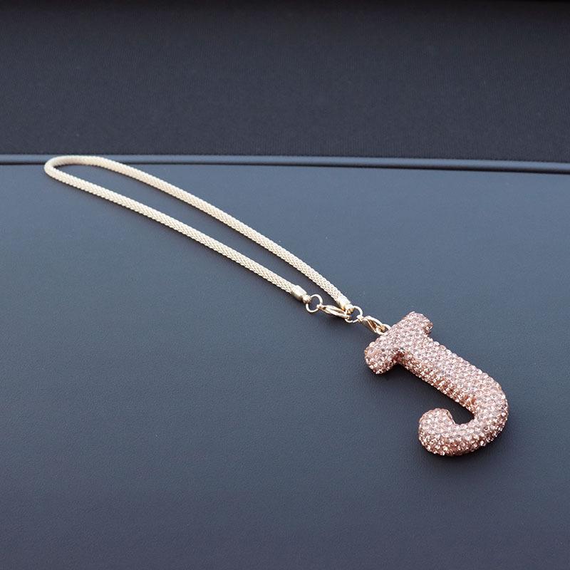 Rhinestone Ceramic Cross Pendant for Car Mirror Decor