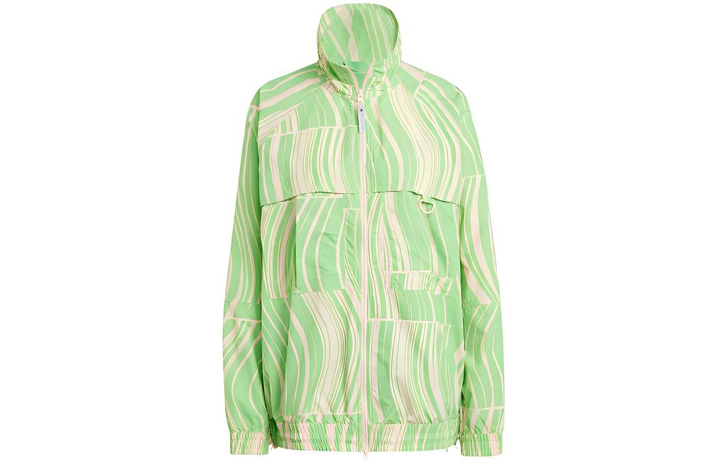 adidas X Stella McCartney Jackets Women's Green Stand Collar Moderate Workwear HS0988
