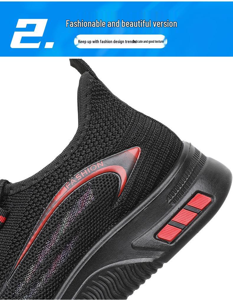 Women's Old Beijing Flyknit Non-slip Walking Shoes - Soft Sole, Lightweight Casual Footwear for Kitchen, Work, and Everyday Use.