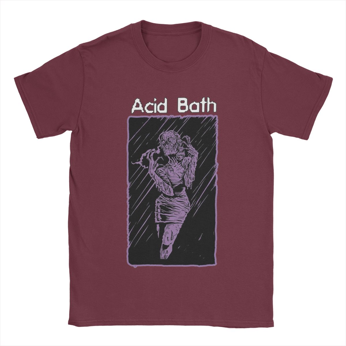 

Футболка для мужчин Acid Bath, топы из чистого хлопка, футболка с коротким рукавом и круглым вырезом, подарок на день рождения XXXXXL бордовый