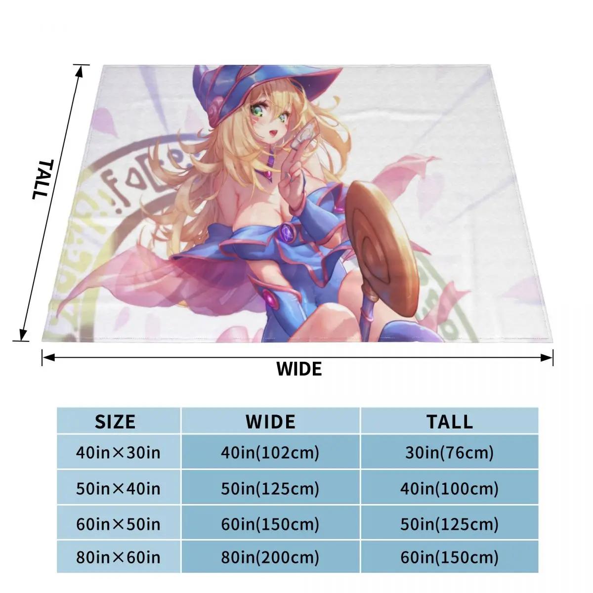 

Dark Magician Blanket Cover Coral Fleece Plush Yu-Gi-Oh Anime Lightweight Thin Throw Blankets for Car Sofa Couch Bedroom Quilt 75x90cm