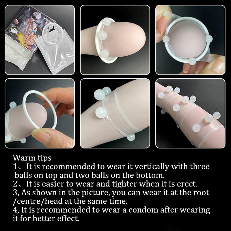 Transparent Penis Ring Beads Clitoris Stimulate Foreskin Correction Cock Rings Delay Ejaculation G-spot Massage Sex Toys for Men
