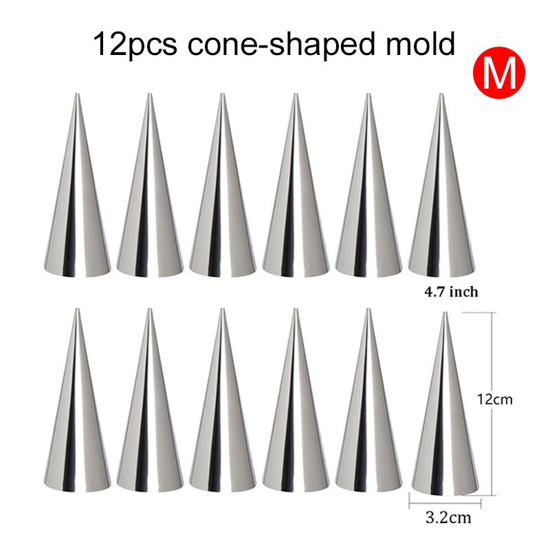 6~24pcs Croissant Maker Stainless Steel Cone / Inclined Tube Mold Household Kitchen Baking Tools DIY Dessert Cookies TMZ