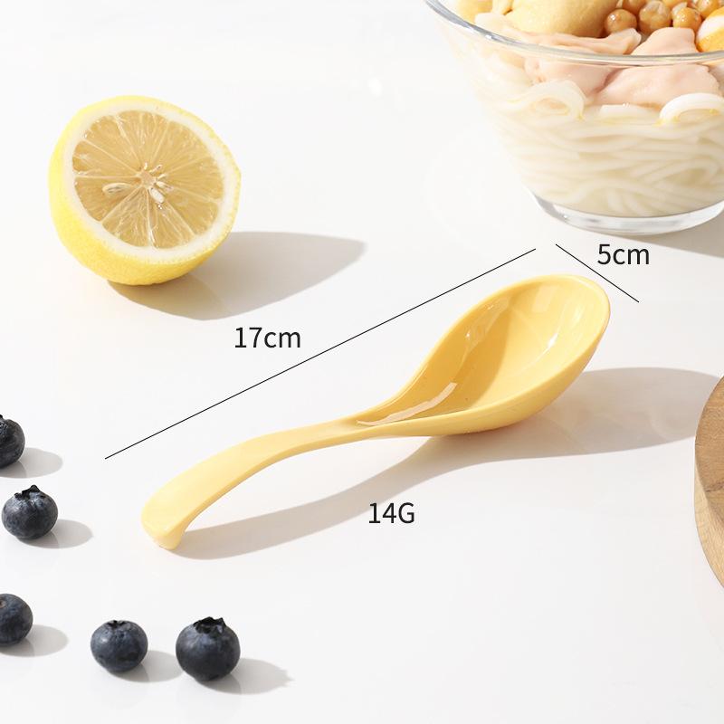 Spoon - Household High-temperature Resistant Anti-drop Clear Soup Deep-mouth Ramen Spoon, Rice Noodle Long-handled Plastic Soup Spoon