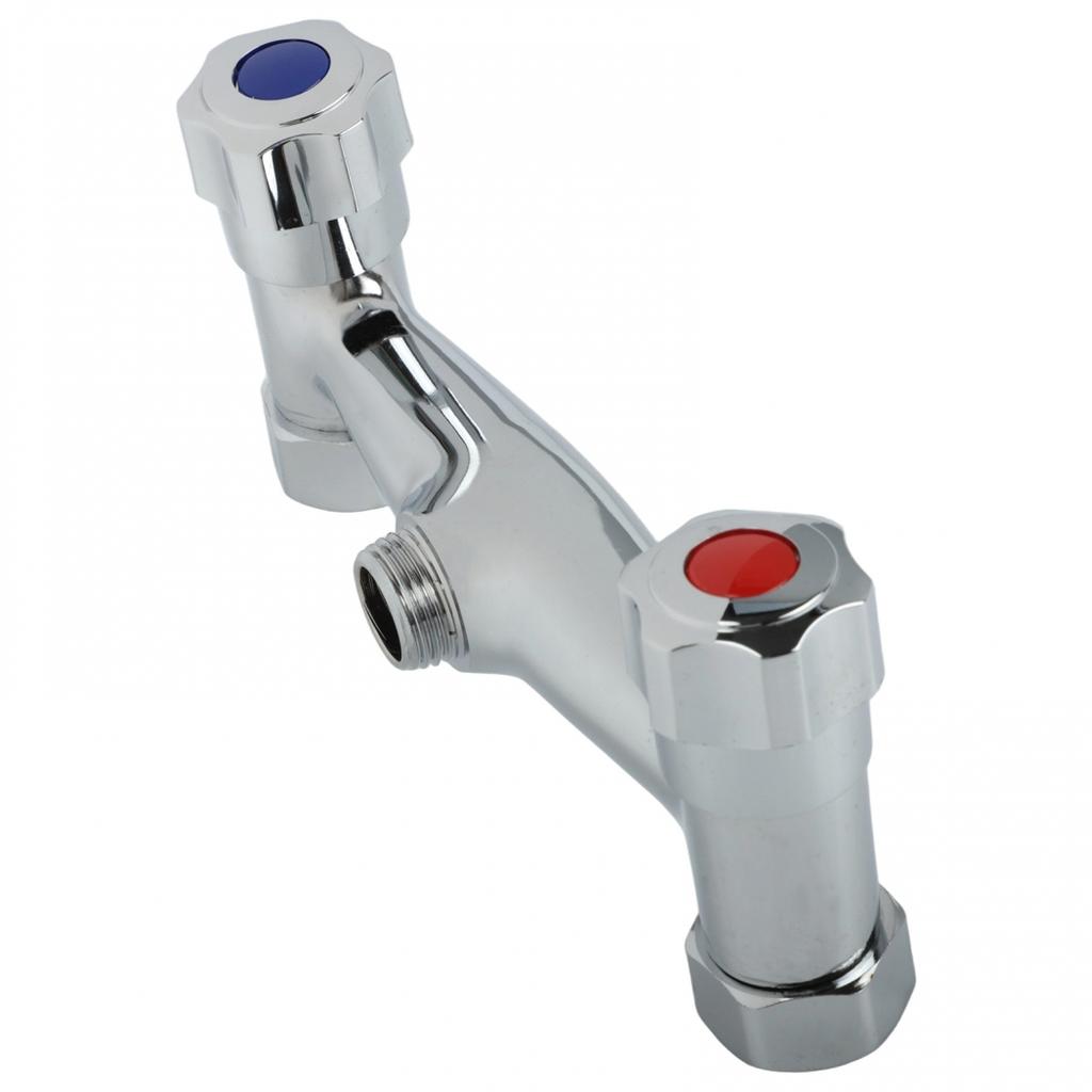 Easily Installed Wall Mounted Chrome Finished Dual Control Shower Faucet