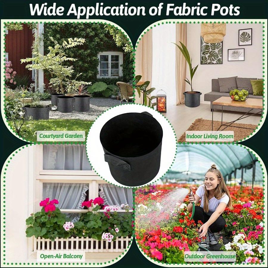 5pcs Grow Bags 5 Gallon Plant Grow Bags Multi-Purpose Nonwoven Fabric Pots with Durable Handles,Outdoor Garden Plant Pots for Vegetables Fruits