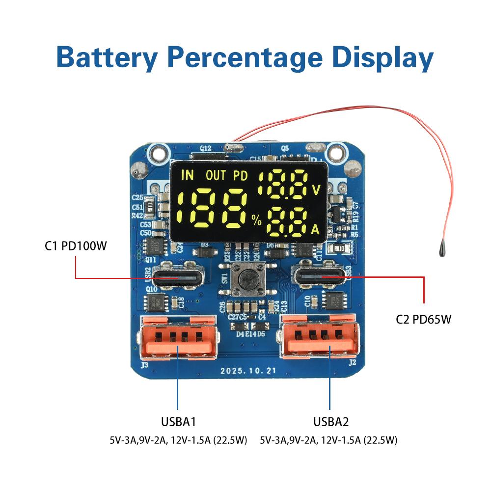 4S PD 100W Charge Discharge Module Lithium Battery Charger 20V 5A Fast Charging for Power Banks Energy Storage Systems