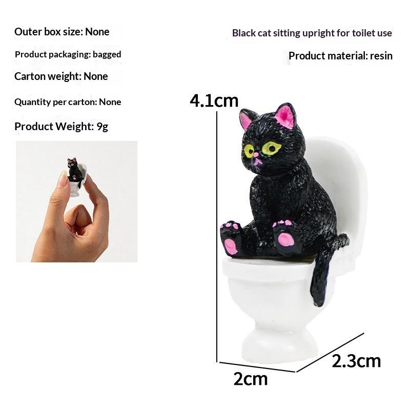 Cute Resin Toilet Cat Figurines 1/4/5 Pcs Multiple Whimsical Styles Funny Animal Statue for Window Sill Decor