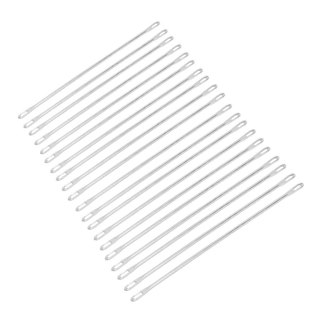 20 Pcs Double Eye Needle Metal 9cm Long Transfer Needle Fit for Knitting Machine