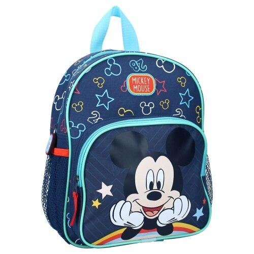Disney Mickey Mouse Kids Backpack 2 Zipper Compartments 29x23x8cm Lightweight Durable School Bag