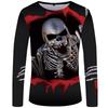 Skull Tops Women O Neck Long Sleeve 3d Print T Shirt